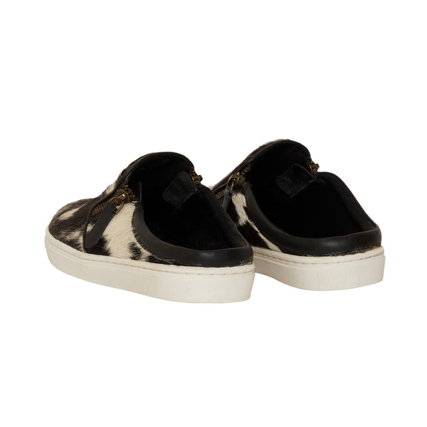 Western sneakers crafted from genuine hairon leather in black and white