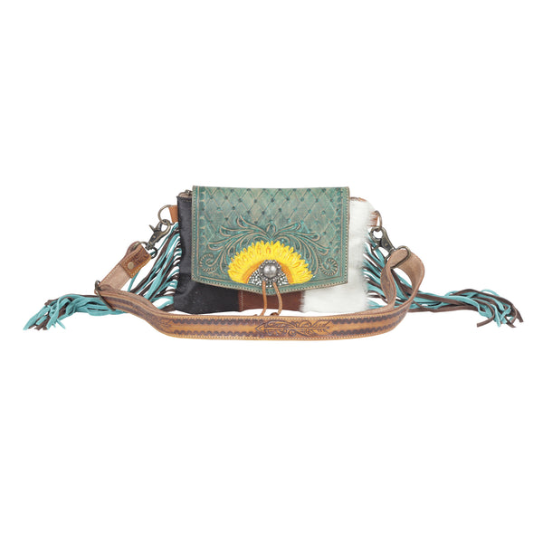 Peacock's Feather Hand-Tooled Bag