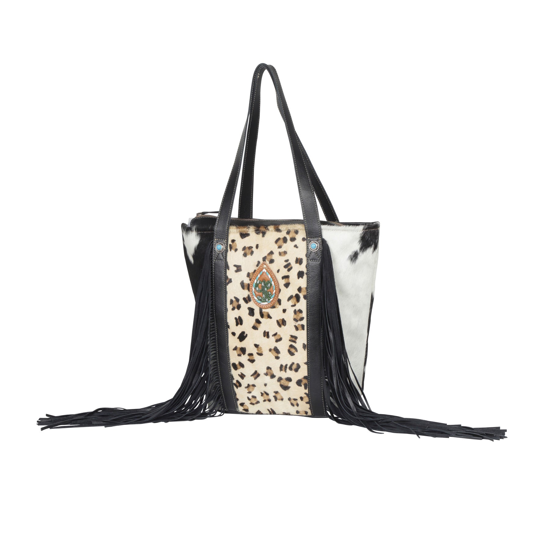 Vanilla CrÃ¨me Leather & Hairon Bag - MyraUSA