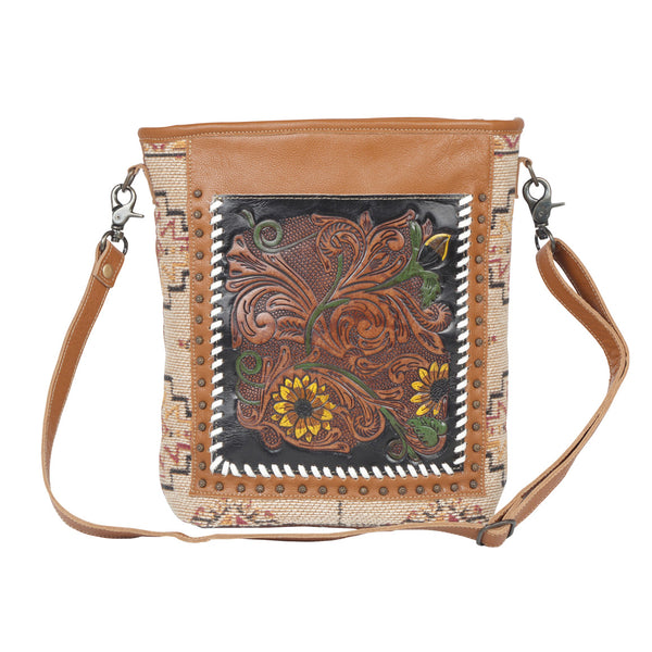 Floral Embers Hand-Tooled Bag - MyraUSA