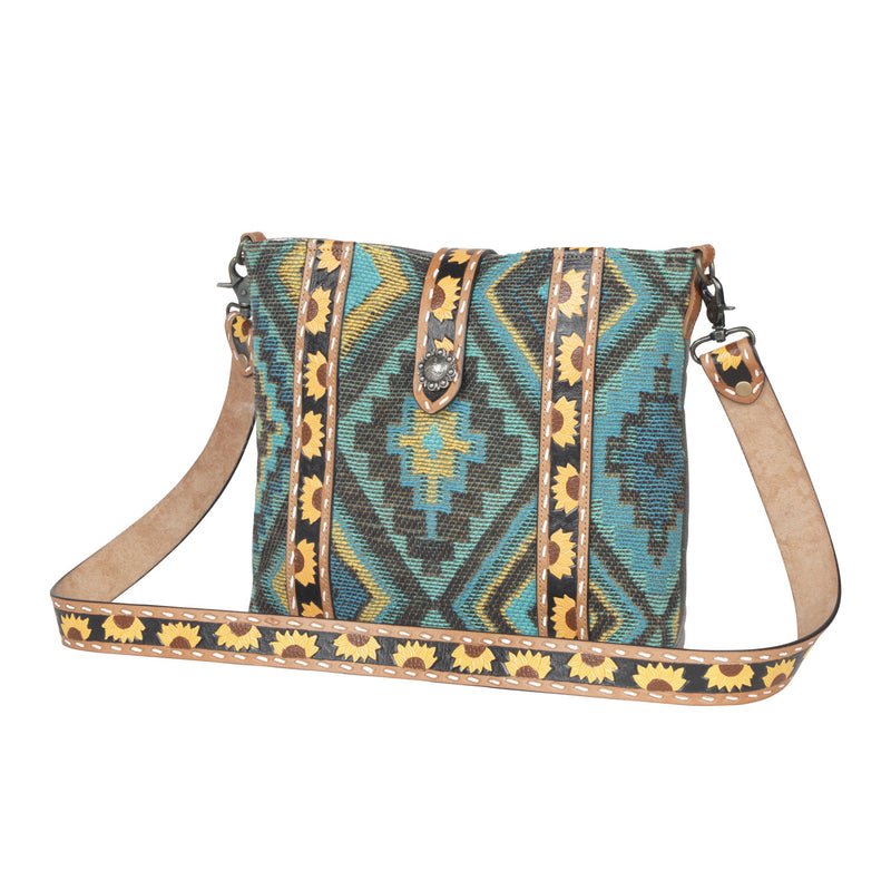 "Forest Mist Hand-Tooled Bag"