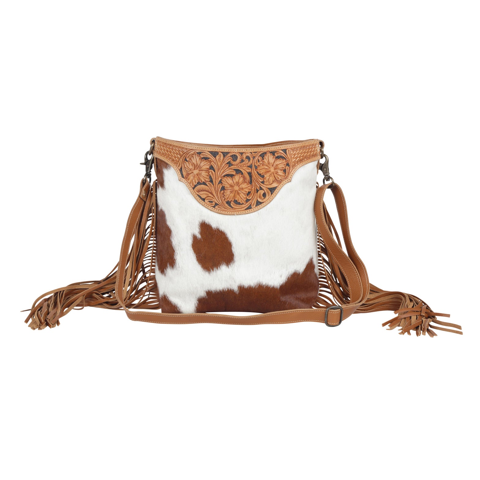 Raw Umber Hand-Tooled Bag - MyraUSA