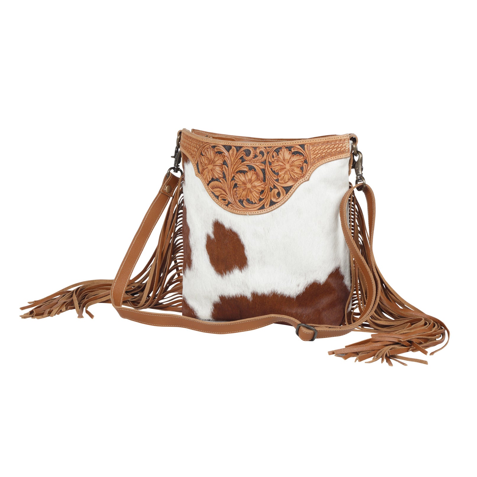 Raw Umber Hand-Tooled Bag - MyraUSA