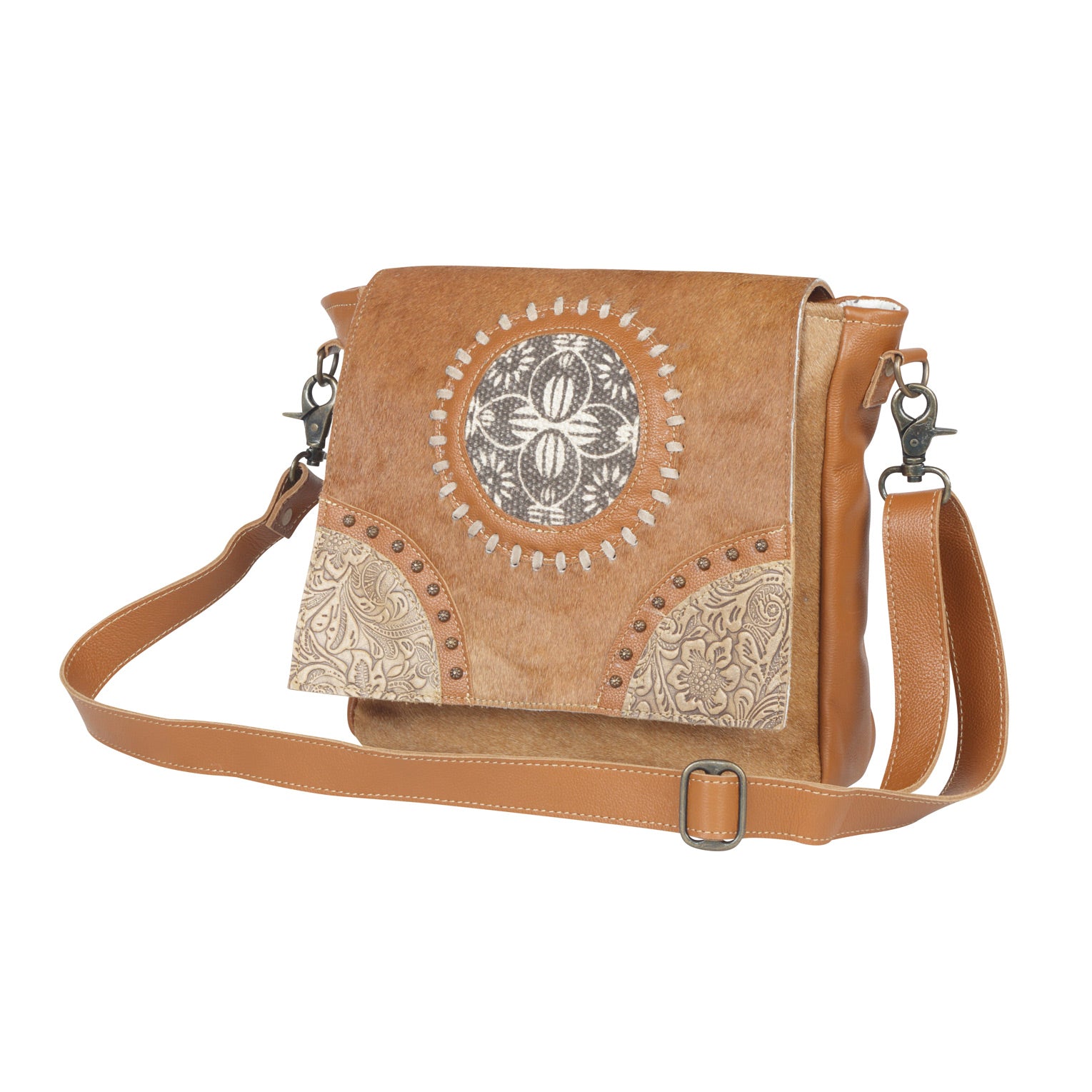 Vintage Hues Leather & Hairon Bag - MyraUSA