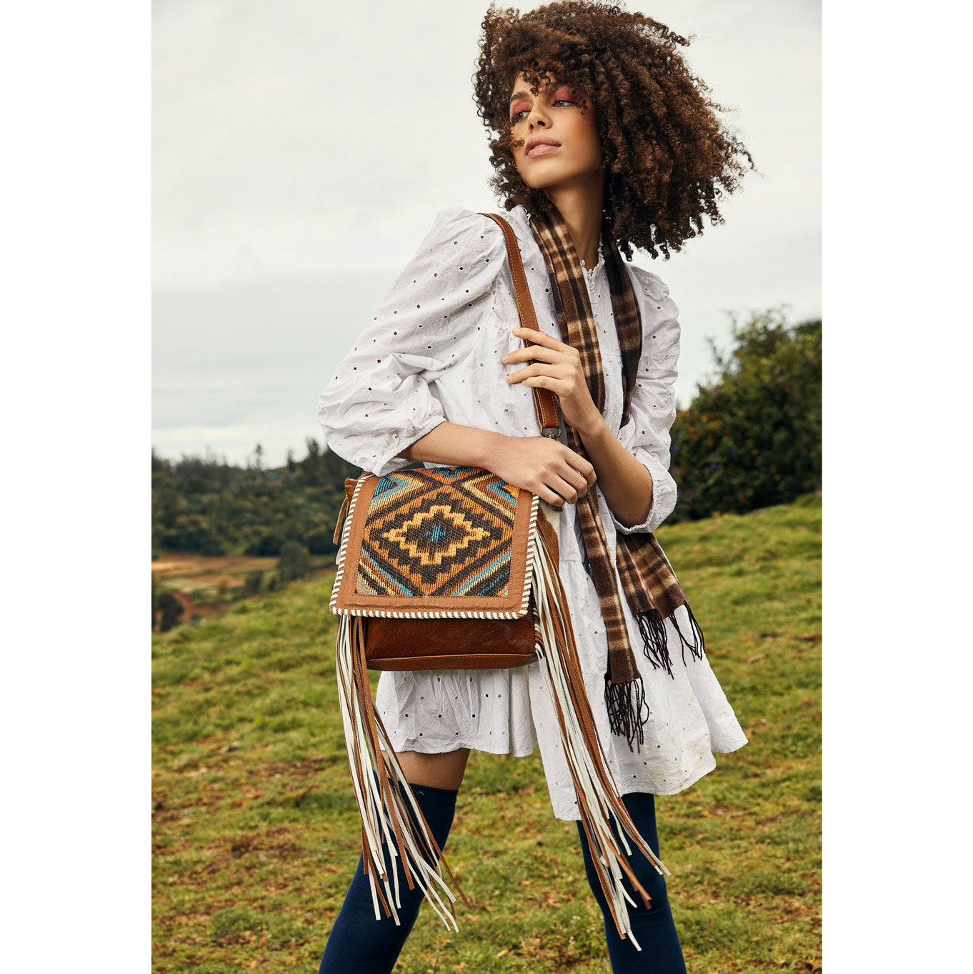 Boho Chic Style Leather & Hairon Bag - MyraUSA