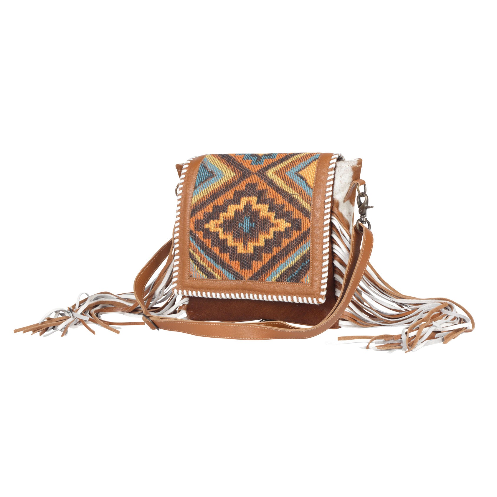 Boho Chic Style Leather & Hairon Bag - MyraUSA
