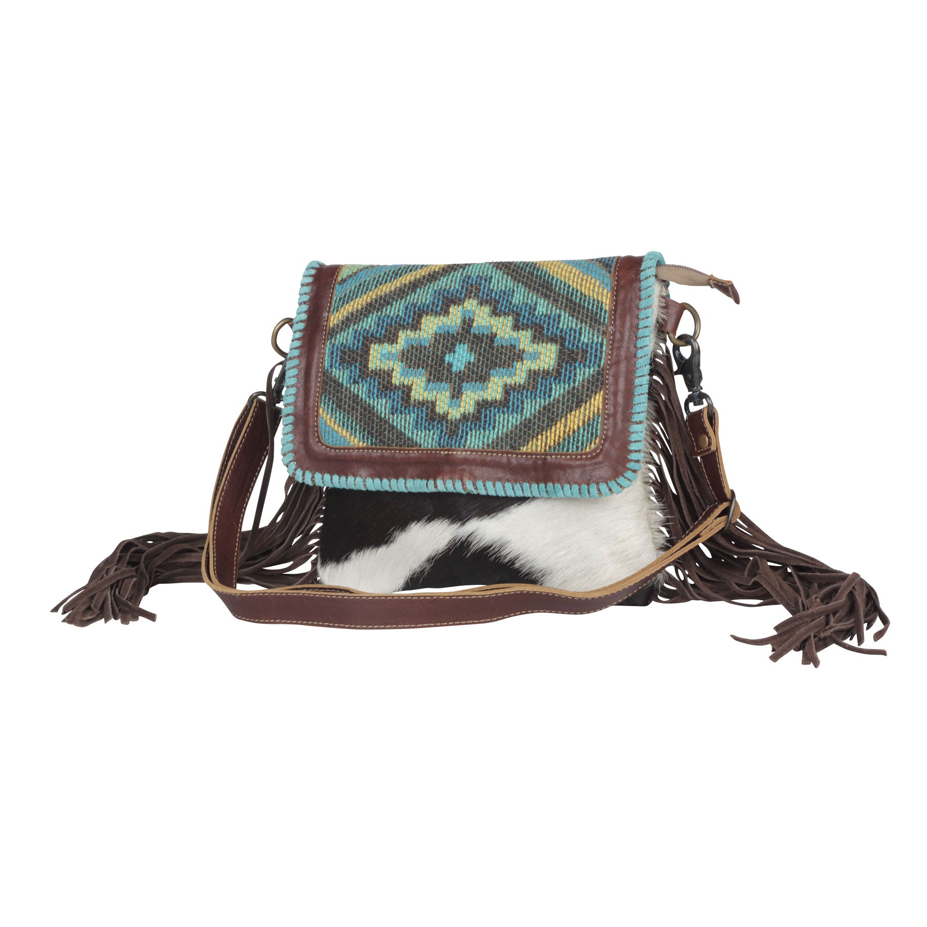 Wild West Boho Leather & Hairon Bag - MyraUSA
