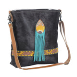 "Blue candle Hand-Tooled Bag"