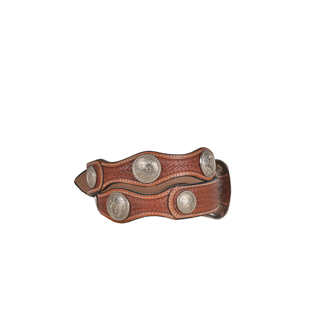 Rustic Woods Hand-Tooled Leather Women's Belt - MyraUSA