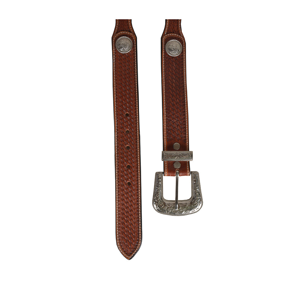 Rustic Woods Hand-Tooled Leather Women's Belt - MyraUSA