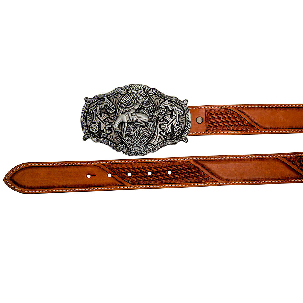 Coco-Bean Hand-Tooled Leather Women's Belt - MyraUSA