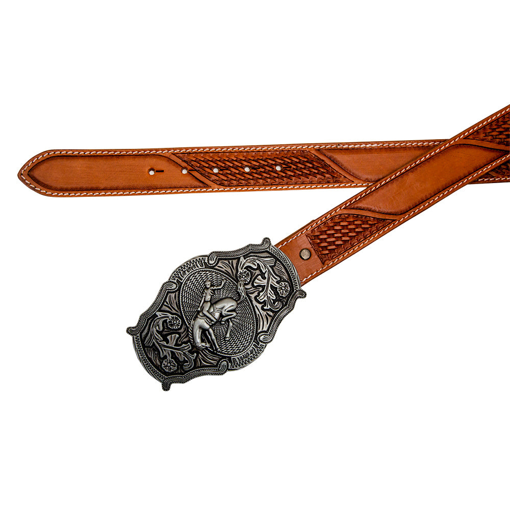 Coco-Bean Hand-Tooled Leather Women's Belt - MyraUSA