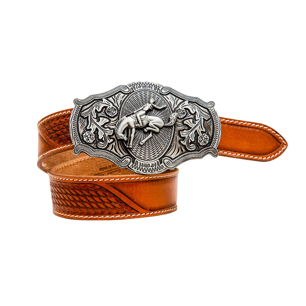 Coco-Bean Hand-Tooled Leather Women's Belt - MyraUSA