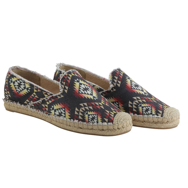 Myra western footwear with a colorful geometric pattern and sole made of braided jute