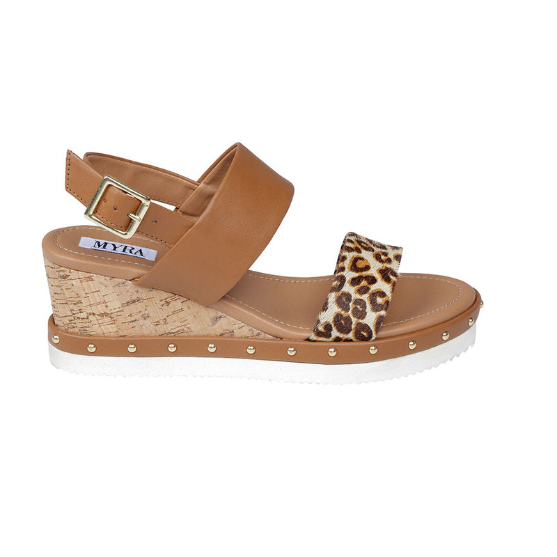 Trendy Sandals for Women with multiple straps and one strap featuring a leopard print design.