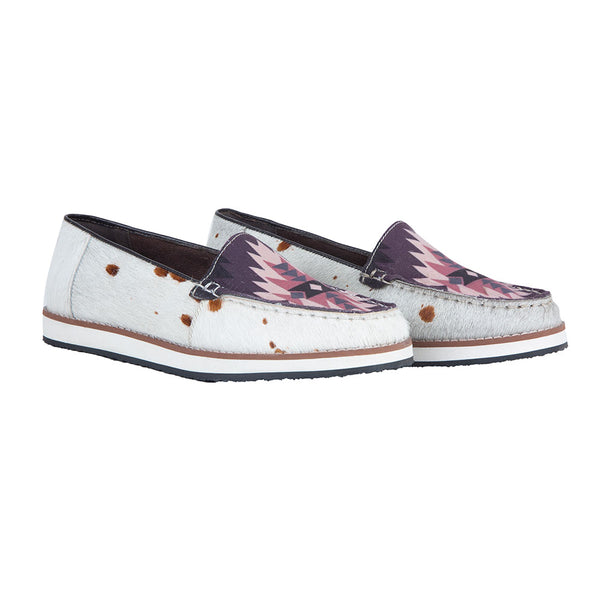 Western sneakers with aztec print colors such as pink, purple, black, and white