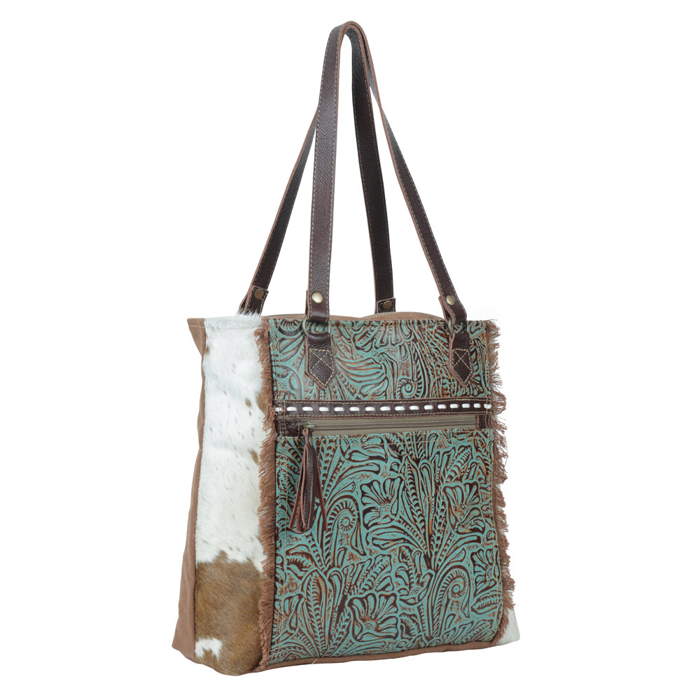 AMETHYST CANVAS AND HAIRON BAG - MyraUSA