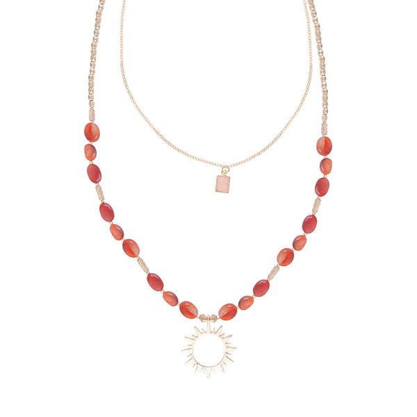 Maroon Stars Necklace - MyraUSA