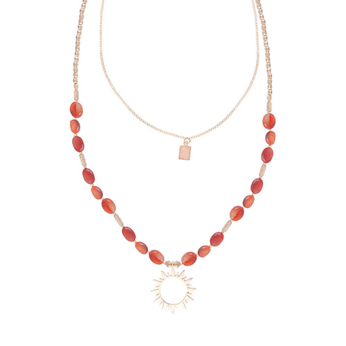 Maroon Stars Necklace - MyraUSA