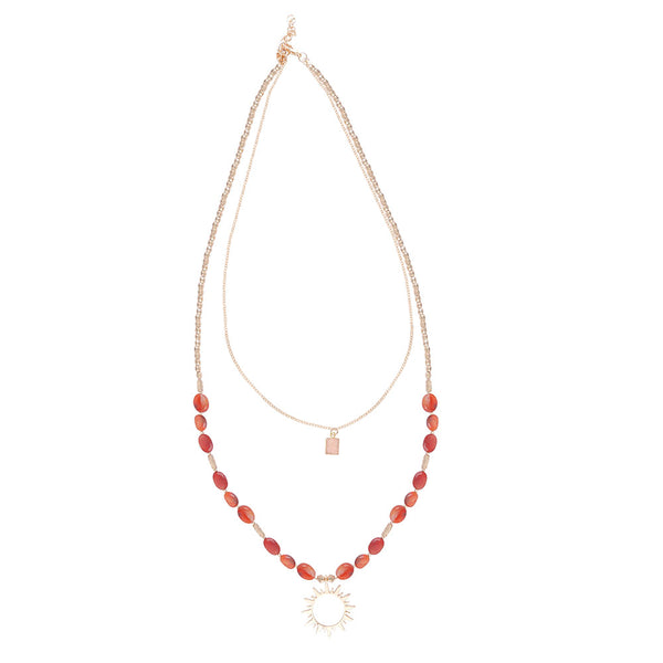 Maroon Stars Necklace - MyraUSA