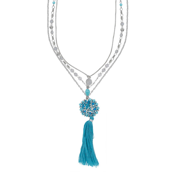 Blue Tassle Necklace - MyraUSA