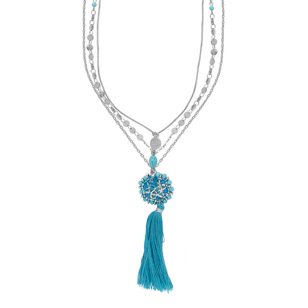 Blue Tassle Necklace