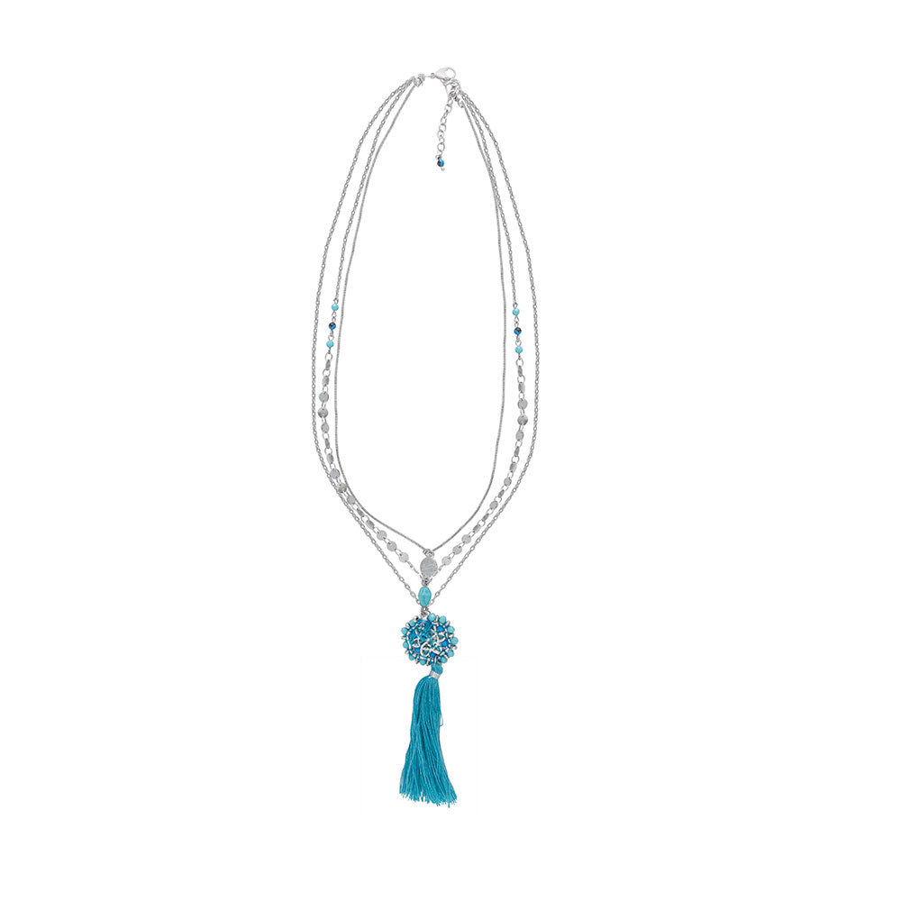 Blue Tassle Necklace - MyraUSA