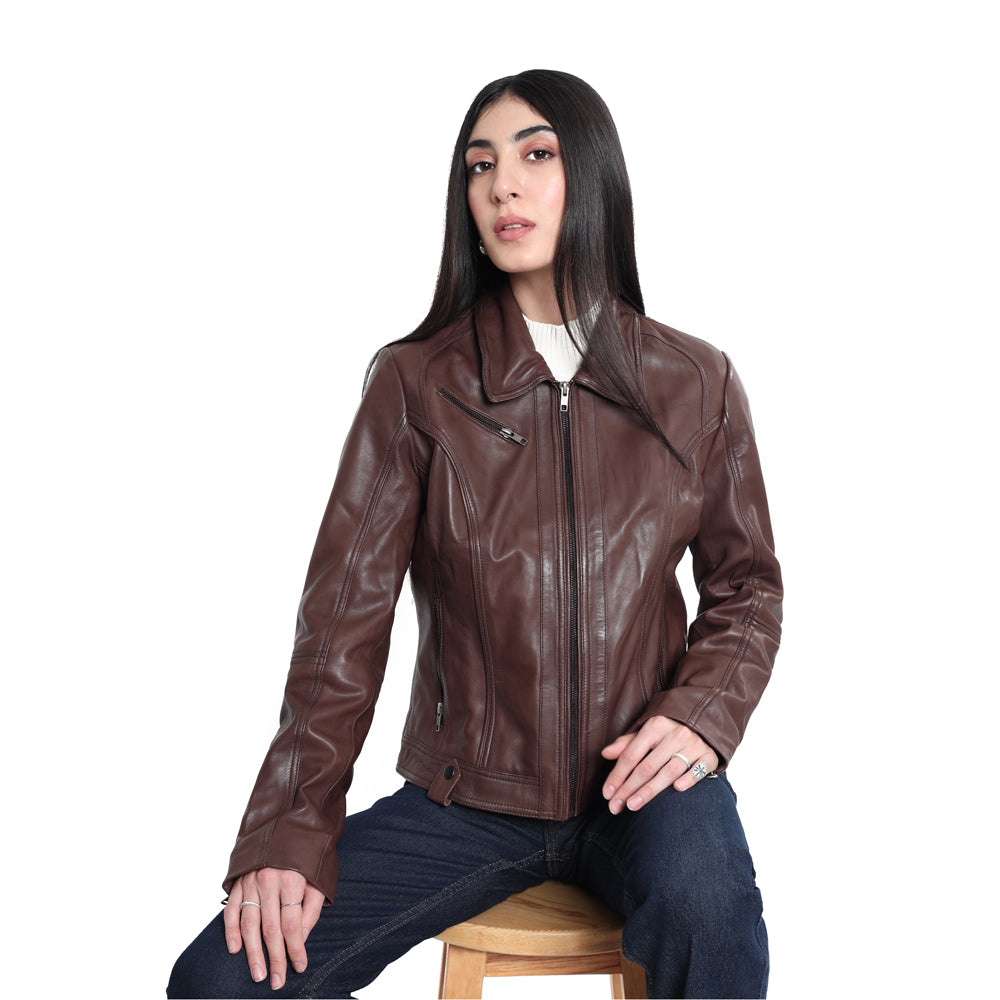 Winged Frills Leathher Jacket - MyraUSA