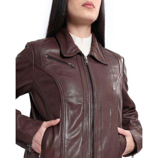 Winged Frills Leathher Jacket - MyraUSA