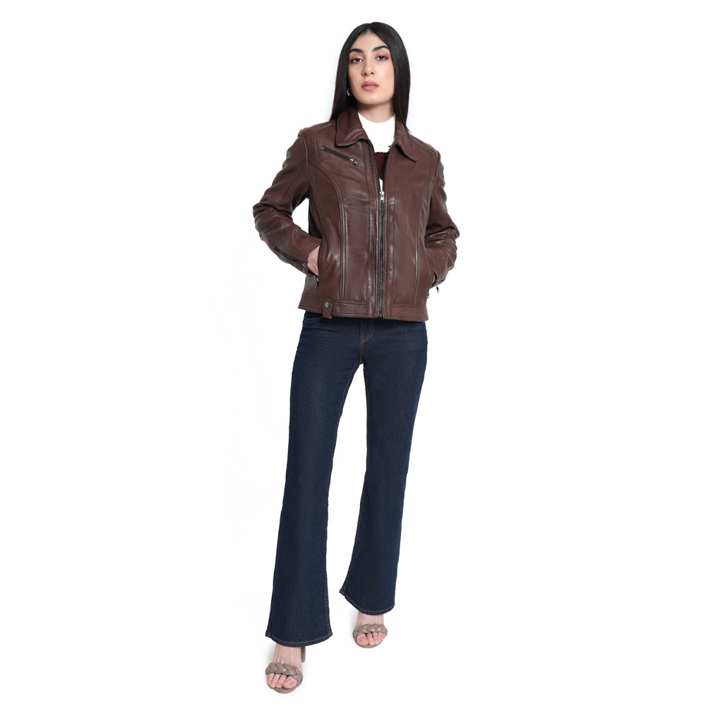 Winged Frills Leathher Jacket - MyraUSA