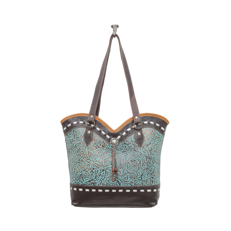 "Astral Blue Leather & Hairon Bag"
