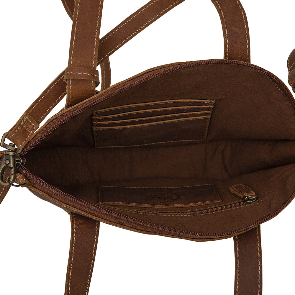 Brown Nest Leather & Hair On Bag - MyraUSA