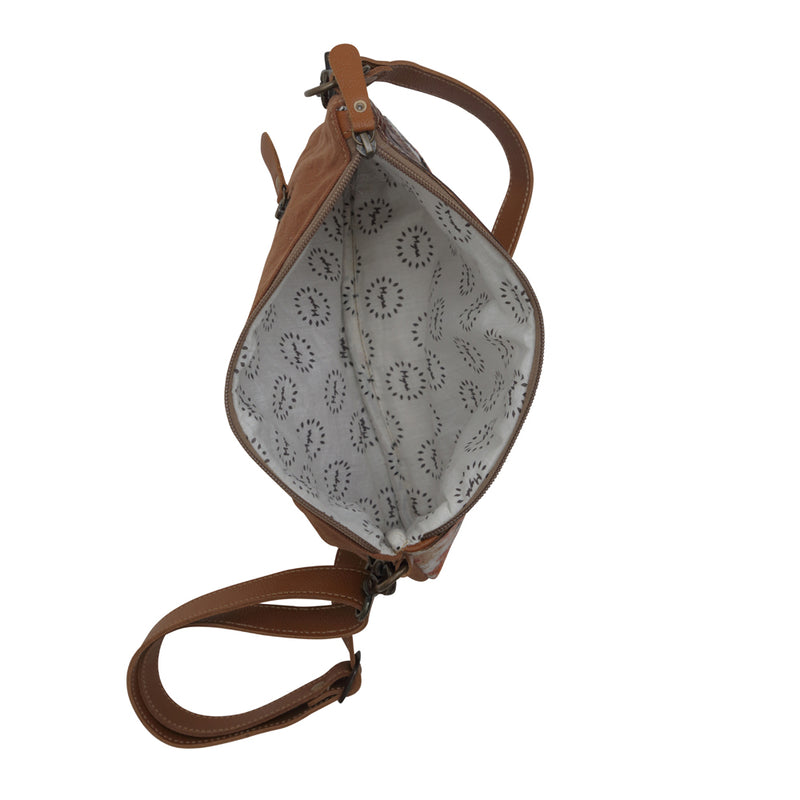 SANSA CHEVRON HANDTOOLED BAG