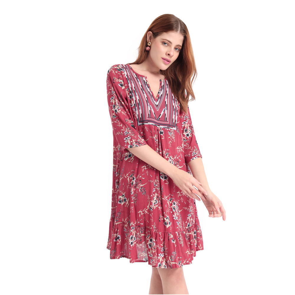 Floral Border Print DRESS & ROMPER - MyraUSA
