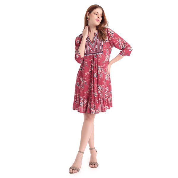 Floral Border Print DRESS & ROMPER - MyraUSA