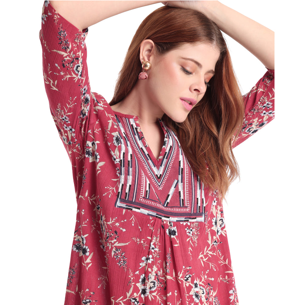 Floral Border Print DRESS & ROMPER - MyraUSA
