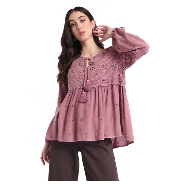 silhouette lace TOP & SHIRTS SMALL - MyraUSA