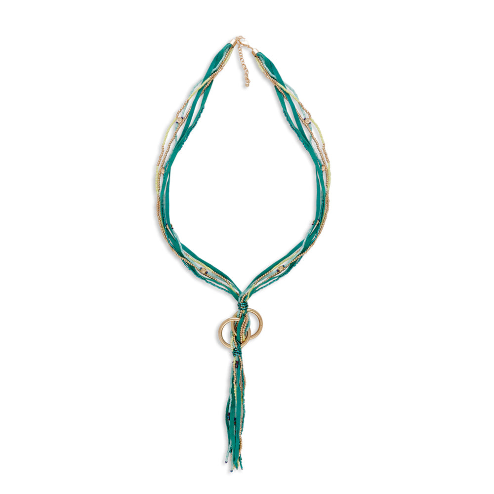 GREEN STRINGS NECKLACE - MyraUSA