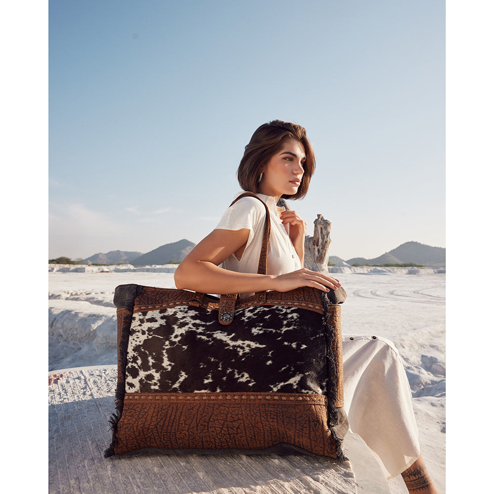Asher Canvas And Hairon Bag - MyraUSA