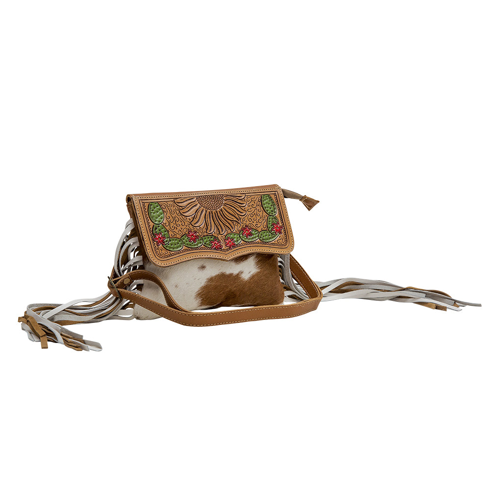 Glossy Moss Hand-Tooled Bag - MyraUSA