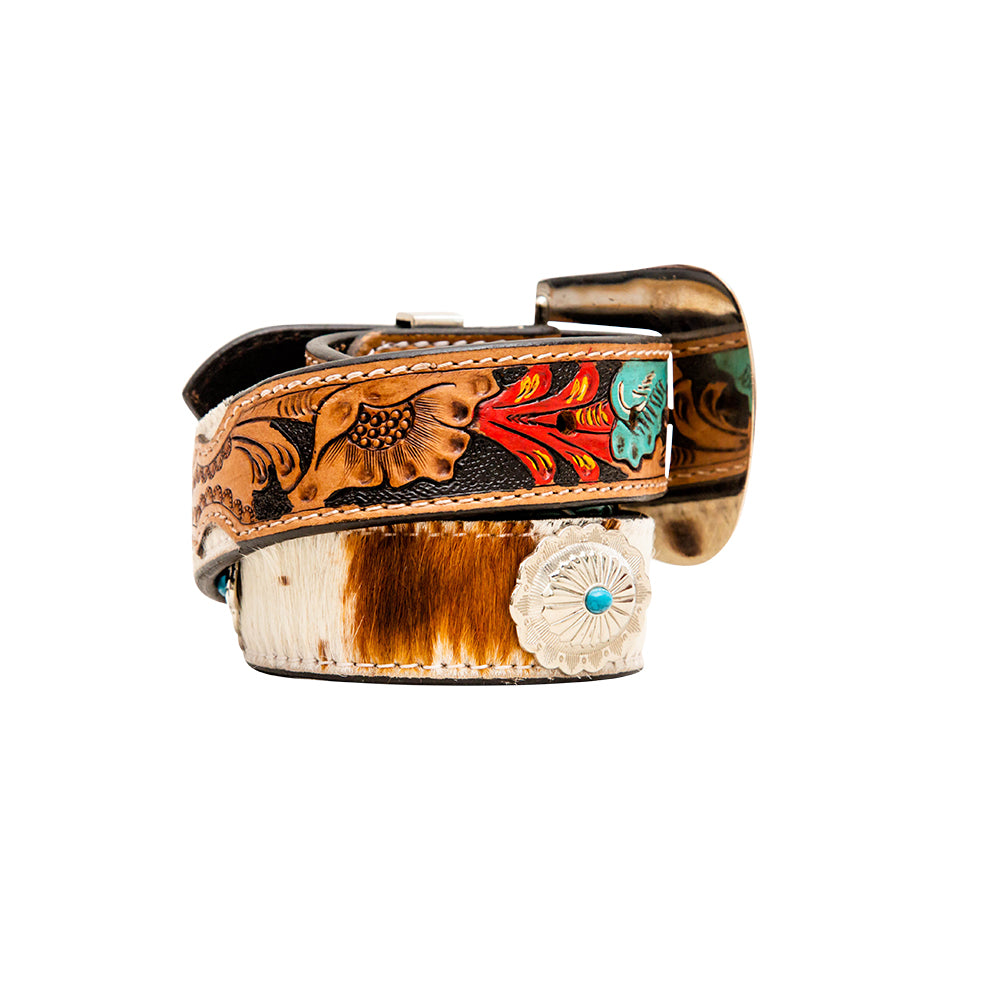 Cummerband Hand-Tooled Concho Women's Belt - MyraUSA