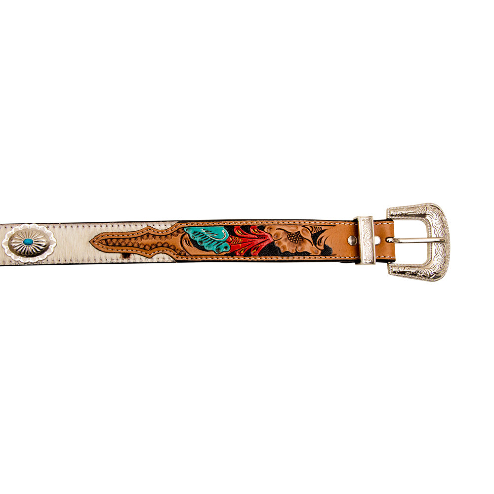 Cummerband Hand-Tooled Concho Women's Belt - MyraUSA
