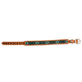Whizter Hand-Tooled Beaded Dog Collar