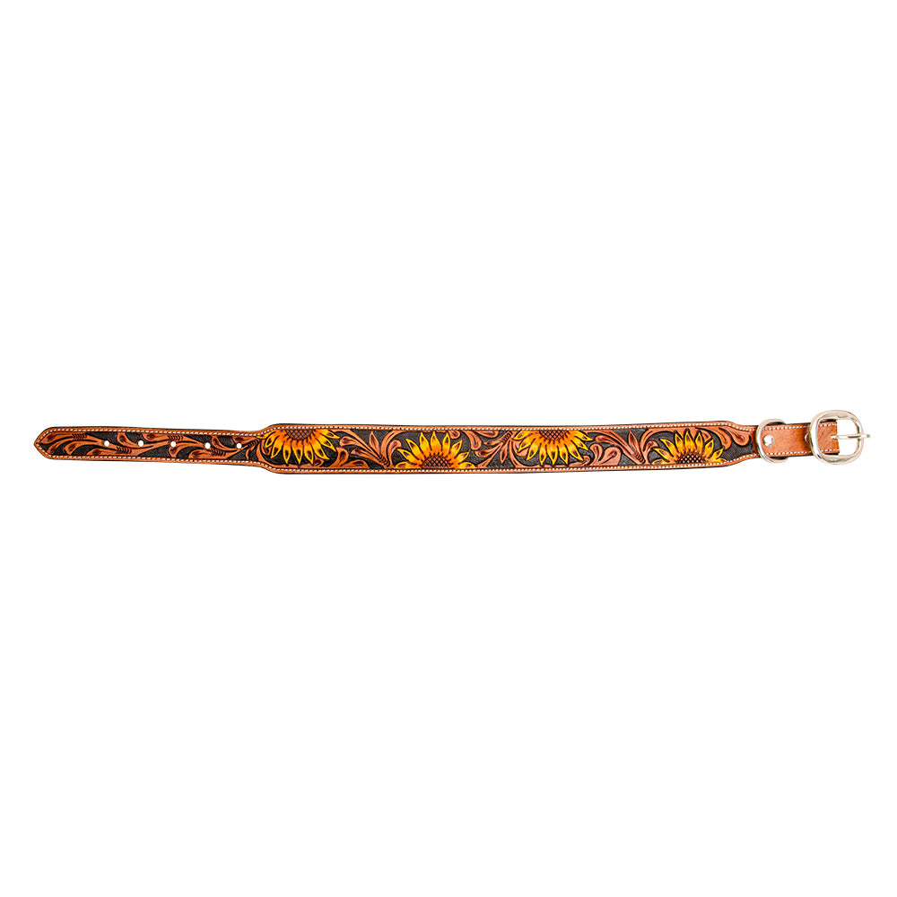 Zoomper Hand-Tooled Leather Dog Collar - MyraUSA