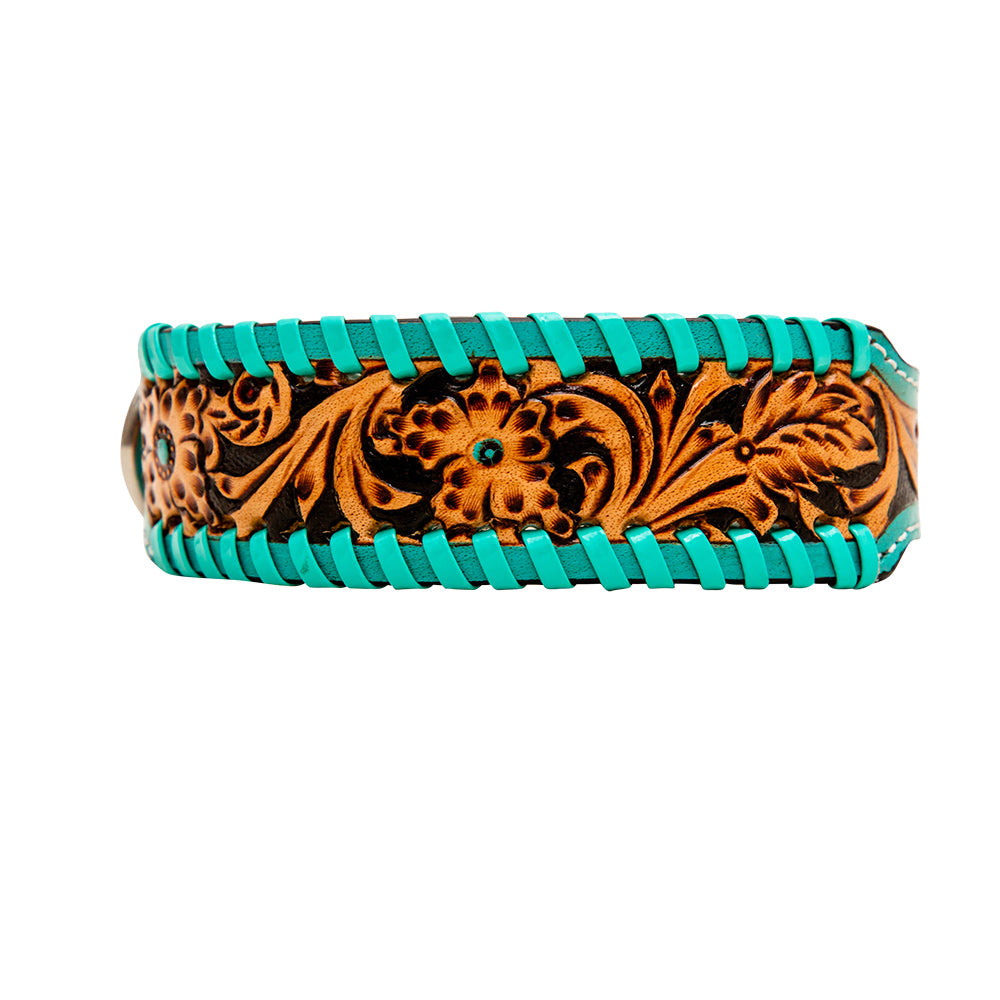 Acety Hand-Tooled Leather Dog Collar - MyraUSA
