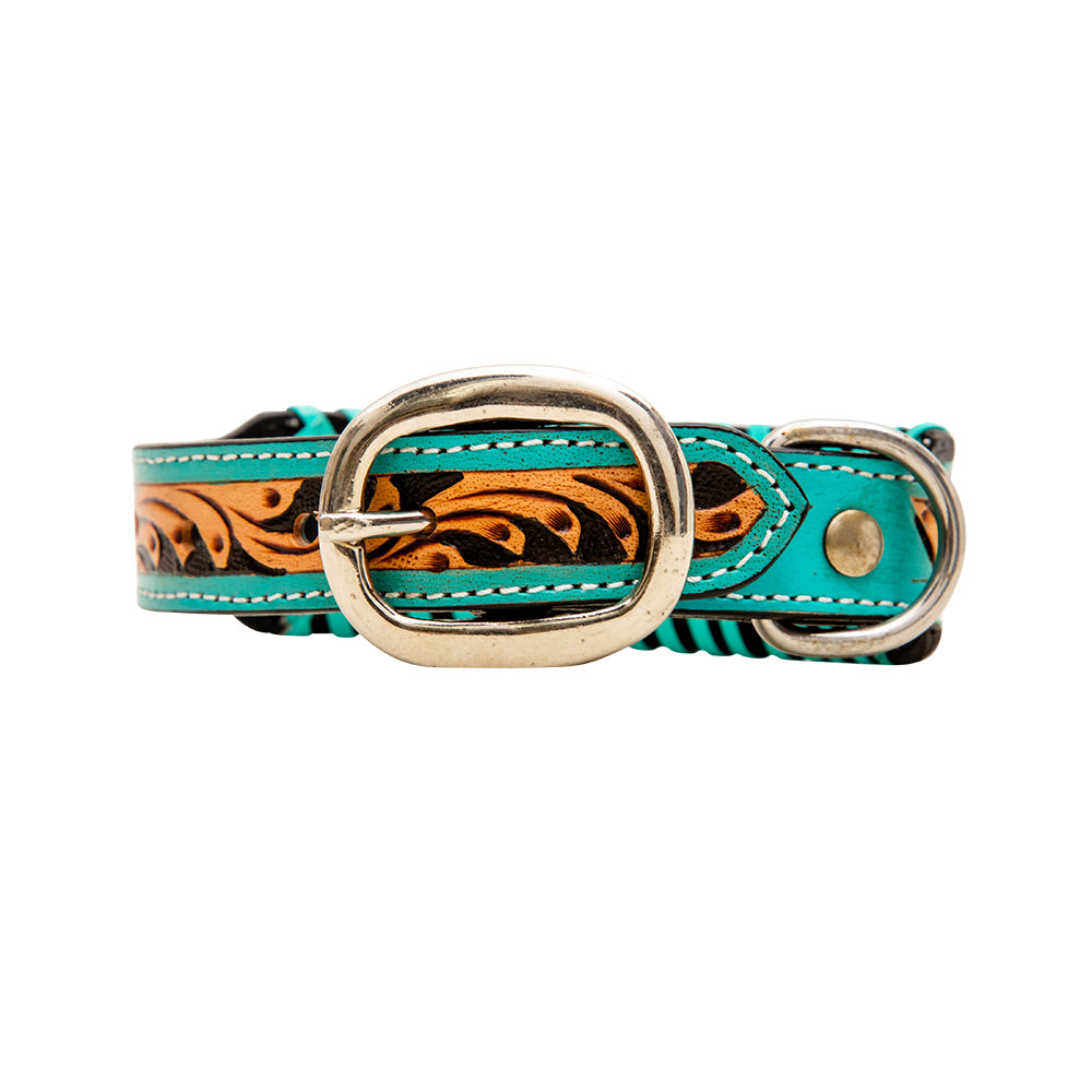 Acety Hand-Tooled Leather Dog Collar - MyraUSA