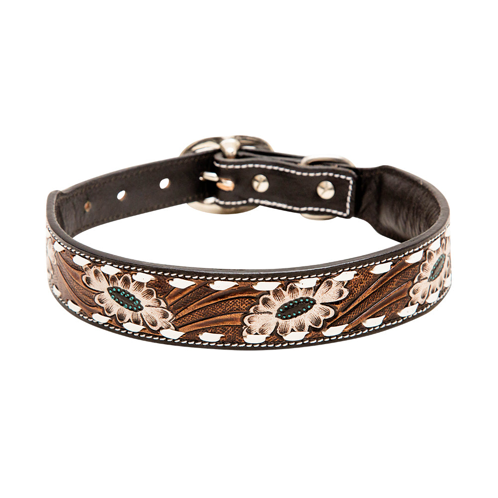 Hotshots Hand-Tooled Leather Dog Collar - MyraUSA