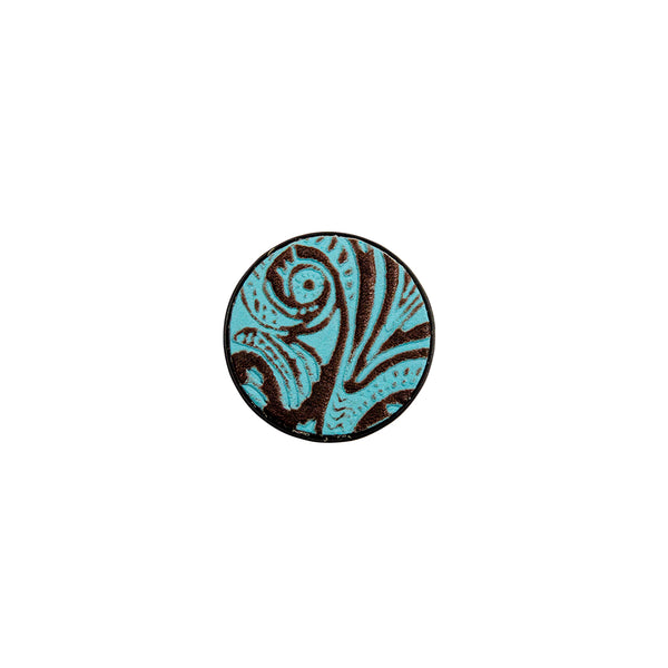 Atrium Turquoise Leather Phone Socket - MyraUSA