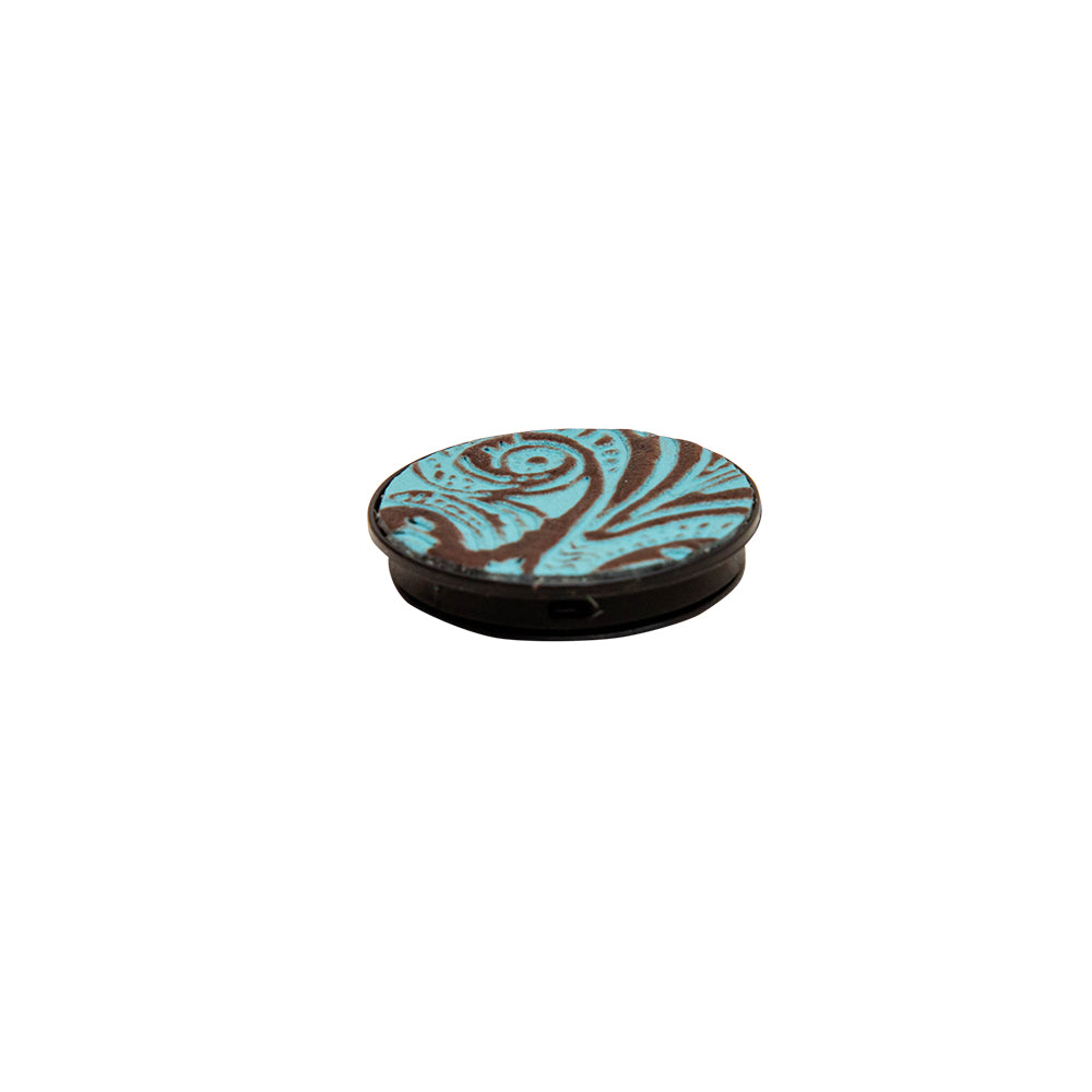 Atrium Turquoise Leather Phone Socket - MyraUSA