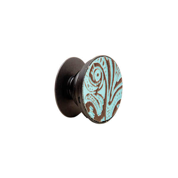 Atrium Turquoise Leather Phone Socket - MyraUSA